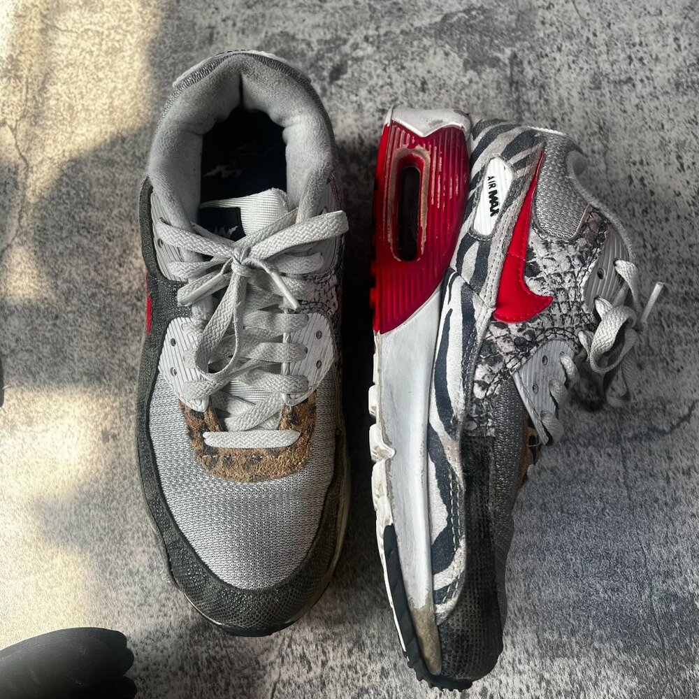 Nike  Air Max 90  "Tunnel Walk"  Animal Pack  Iron Ore Red  Youth  Size 7Y